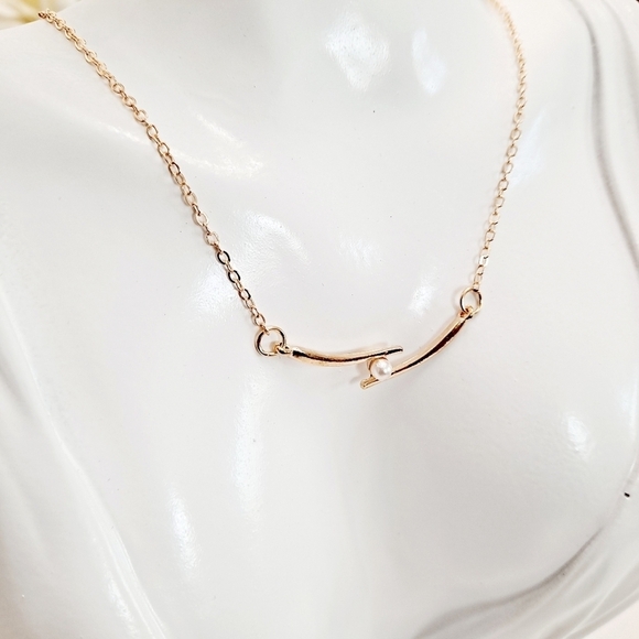 Gold Dainty Pearl Pendant Necklace Minimalist Boho Chain Layering Jewelry New - Picture 9 of 13